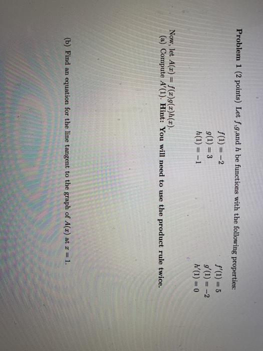 Solved Problem 1 (2 points) Let f.,and h be functions with | Chegg.com