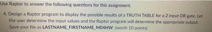 Solved Use Raptor to answer the following questions for this | Chegg.com