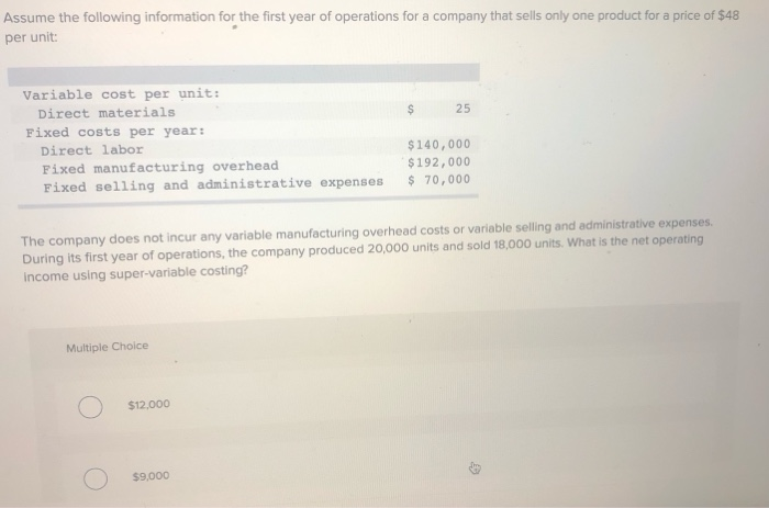 Solved Assume the following information for the first year | Chegg.com