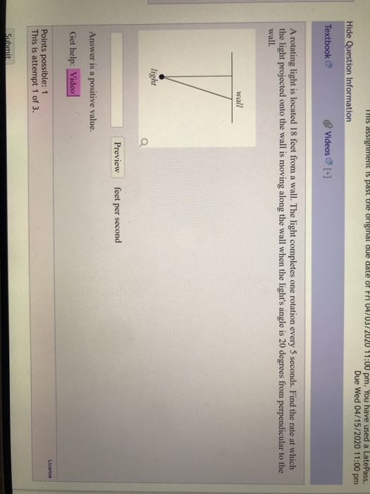 Solved This assignment is past the original due date of Fri | Chegg.com