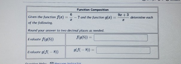 Solved 92 + 3 determine each Function Composition 6 Given | Chegg.com