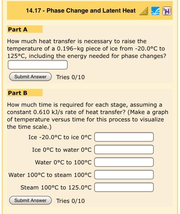Calculating heat with phase changes