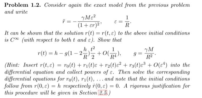 Solved Problem 1.2. Consider again the exact model from the | Chegg.com