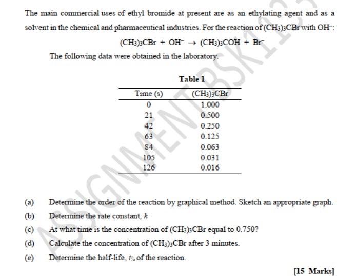 Solved The main commercial uses of ethyl bromide at present