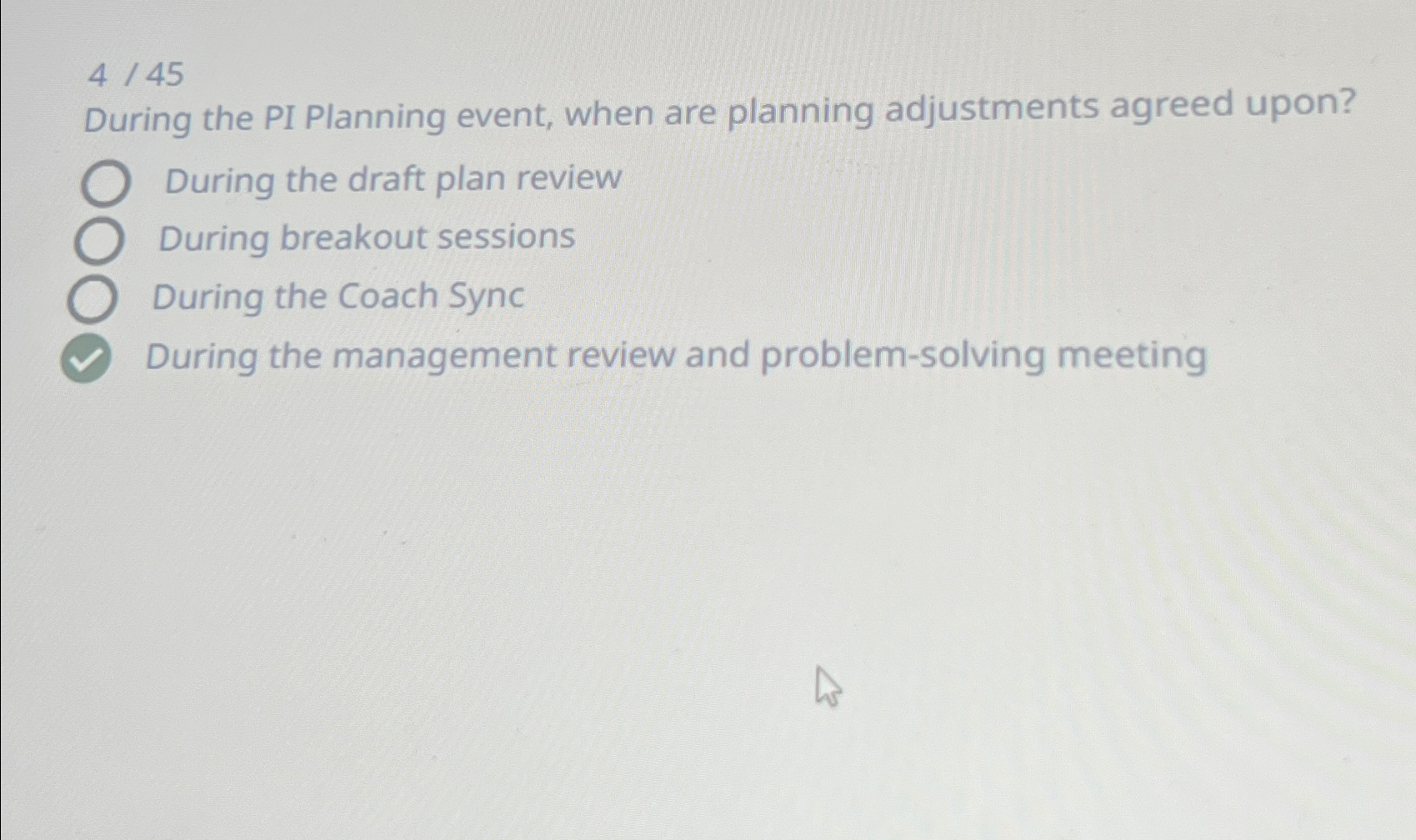Solved During the PI Planning event, when are planning | Chegg.com