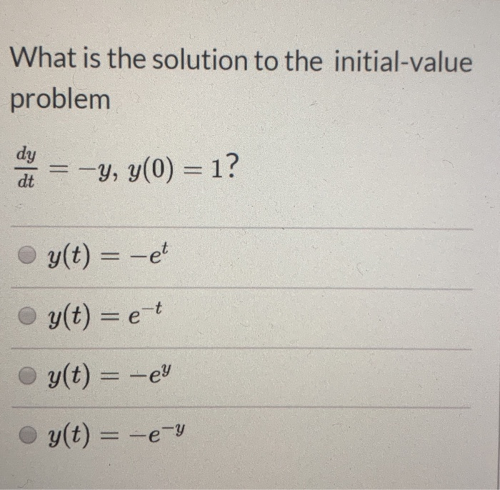 Solved What is the solution to the initial-value problem | Chegg.com