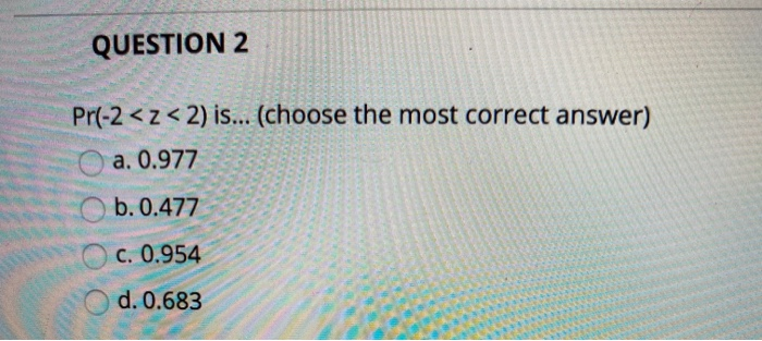 Solved QUESTION 2 Pr(-2 | Chegg.com