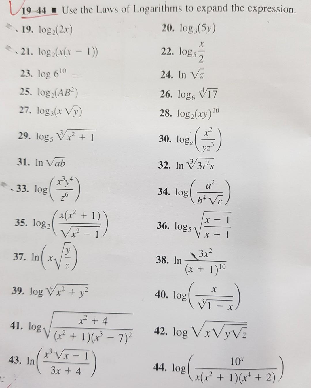 Solved 19 44 U Use The Laws Of Logarithms To Expand The Chegg solved-19-44-u-use-the-laws-of-logarithms-to-expand-the-chegg