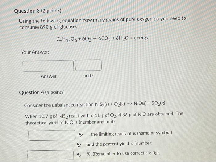 Solved Question 3 (2 Points) Using The Following Equation | Chegg.com