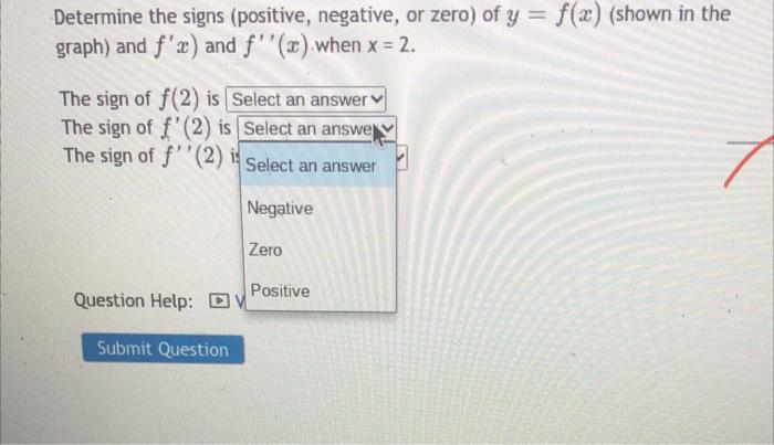 Solved Determine the signs (positive, negative, or zero) of | Chegg.com