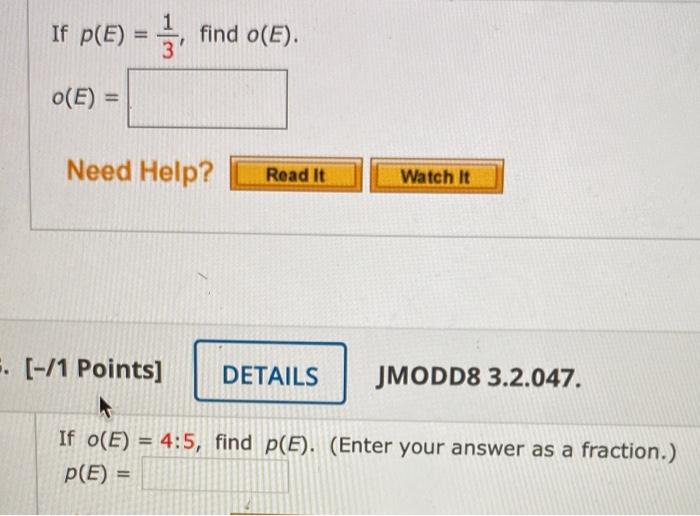 Solved If Pce Find O E O E Need Help Read It Watc Chegg Com