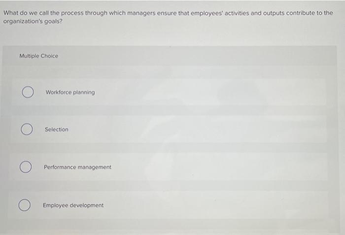 Solved What do we call the process through which managers | Chegg.com