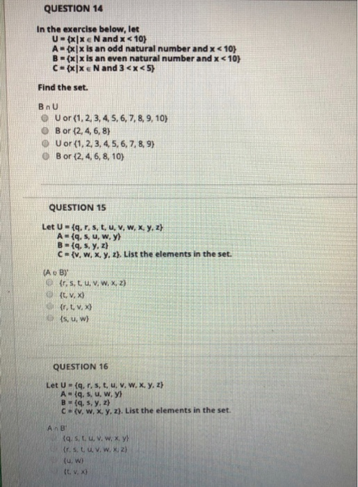 Question 14 In The Exercise Below Let U X X N And Chegg Com