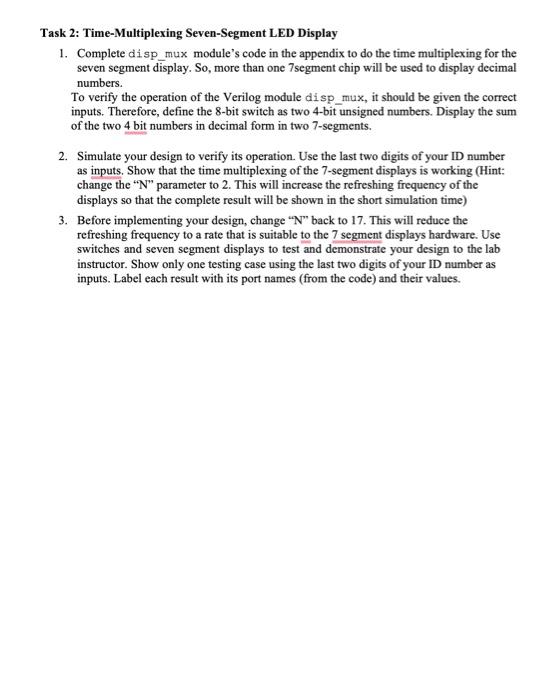 Solved digital logic design solve task 3i attached task 2 as | Chegg.com
