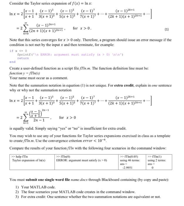 Solved + + ... 1 Consider the Taylor series expansion of | Chegg.com