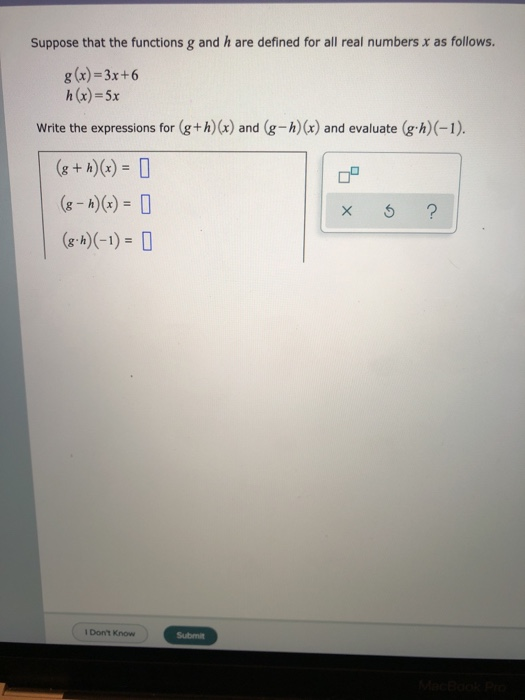 Solved Suppose that the functions g and h are defined for | Chegg.com