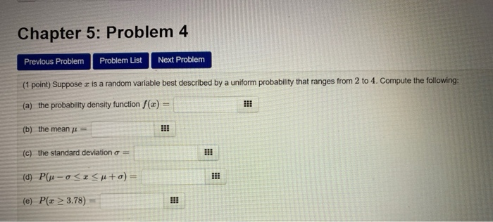 Solved Chapter 5: Problem 4 Previous Problem Problem List | Chegg.com