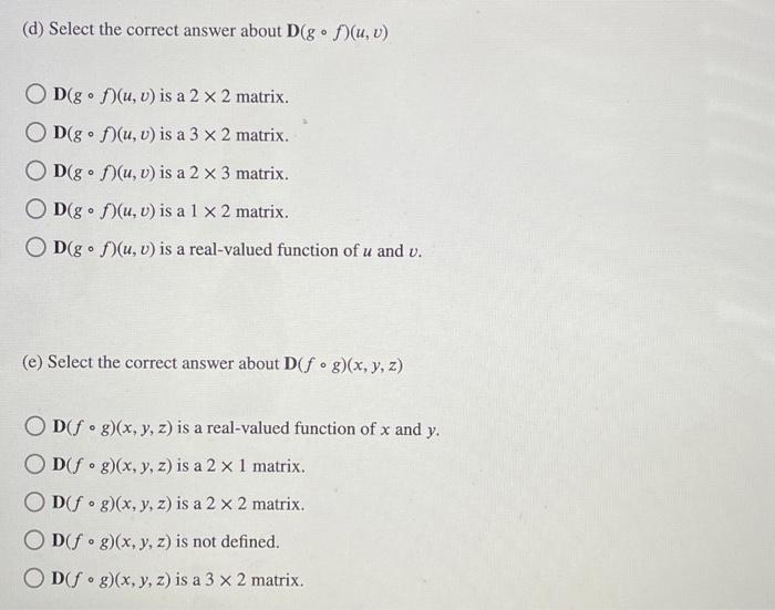 Solved Let F U V U−v 1 U V And G X Y Z Xyz Find The