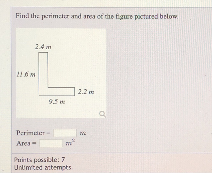 Solved Find the perimeter and area of the figure pictured | Chegg.com