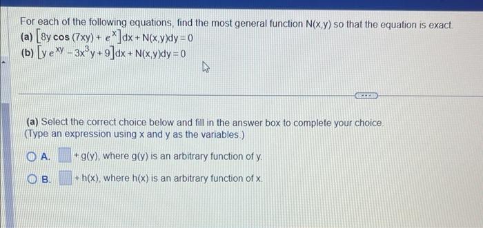 Solved For Each Of The Following Equations Find The Most