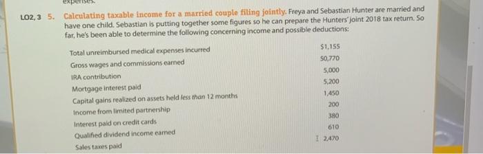 Solved 2,3 5. Calculating taxable income for a married | Chegg.com