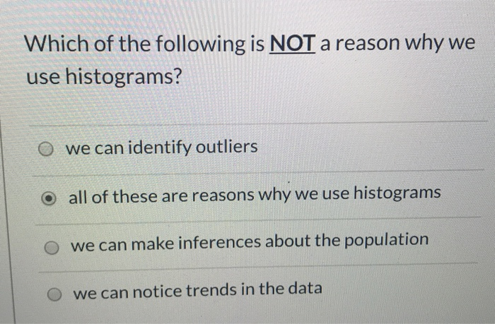 Solved Which of the following is NOT a reason why we use | Chegg.com