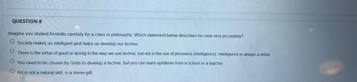 Solved QUESTION 6 One issue of concern in this class is the | Chegg.com