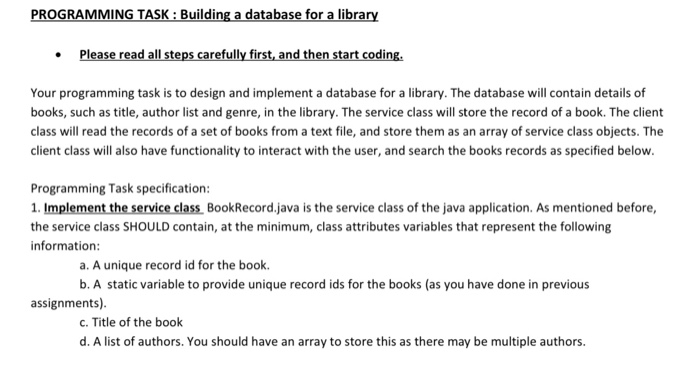 library||complete sql database project|| library books... Solved PROGRAMMING TASK : Building a database for a library | Chegg.com