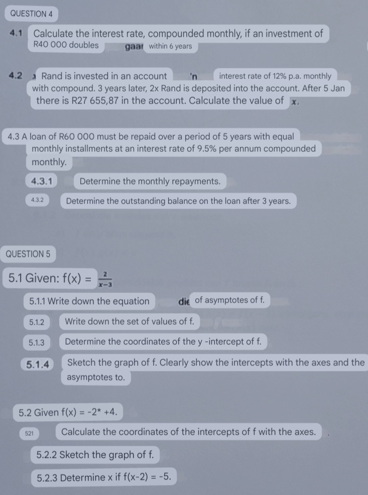 Monthy Interest Math Problem Solved 4.1 Calculate the interest rate, compounded monthly, | Chegg.com