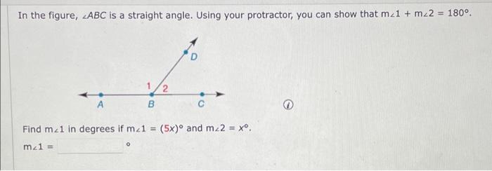 Solved In the figure, ABC is a straight angle. Using your | Chegg.com