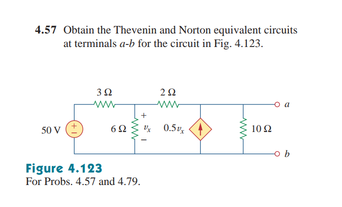 Solved 4.57 Obtain The Thevenin And Norton Equivalent | Chegg.com