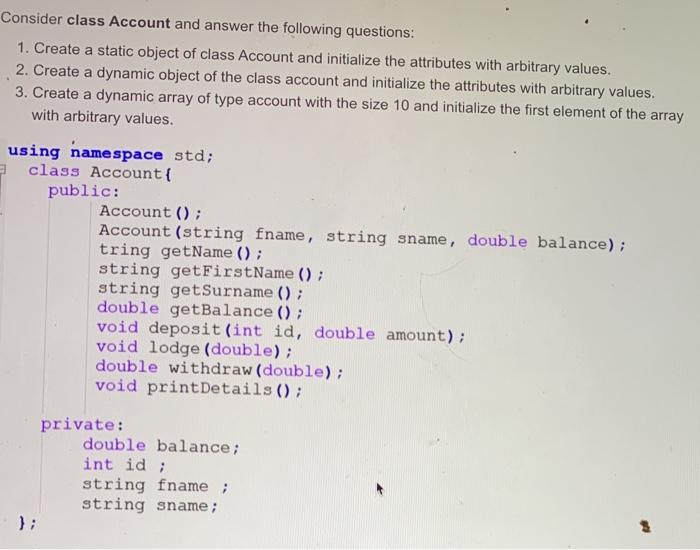 Solved Class Account is given to you. (Note: this and the | Chegg.com