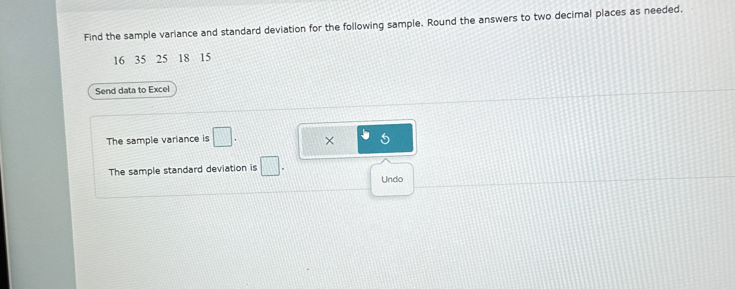 Solved Find the sample variance and standard deviation for | Chegg.com