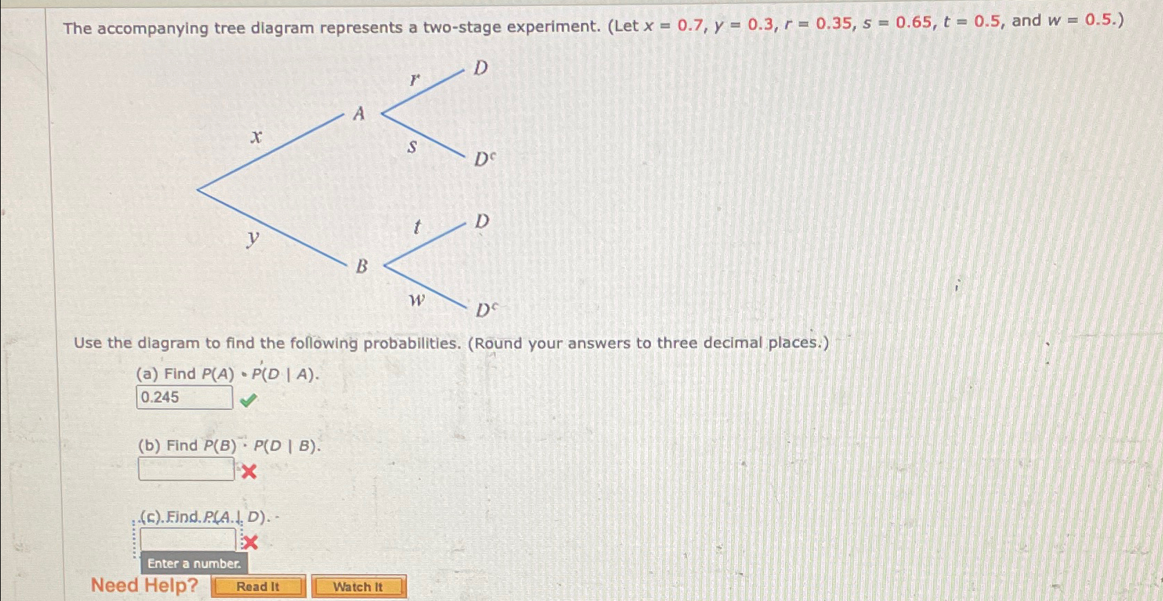 Solved The accompanying tree diagram represents a two-stage | Chegg.com