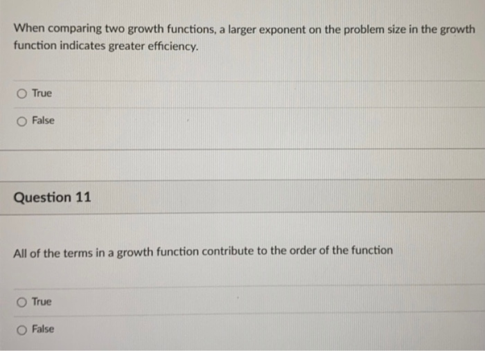 Solved When Comparing Two Growth Functions A Larger Chegg Solved When Comparing Two Growth Functions A Larger Chegg
