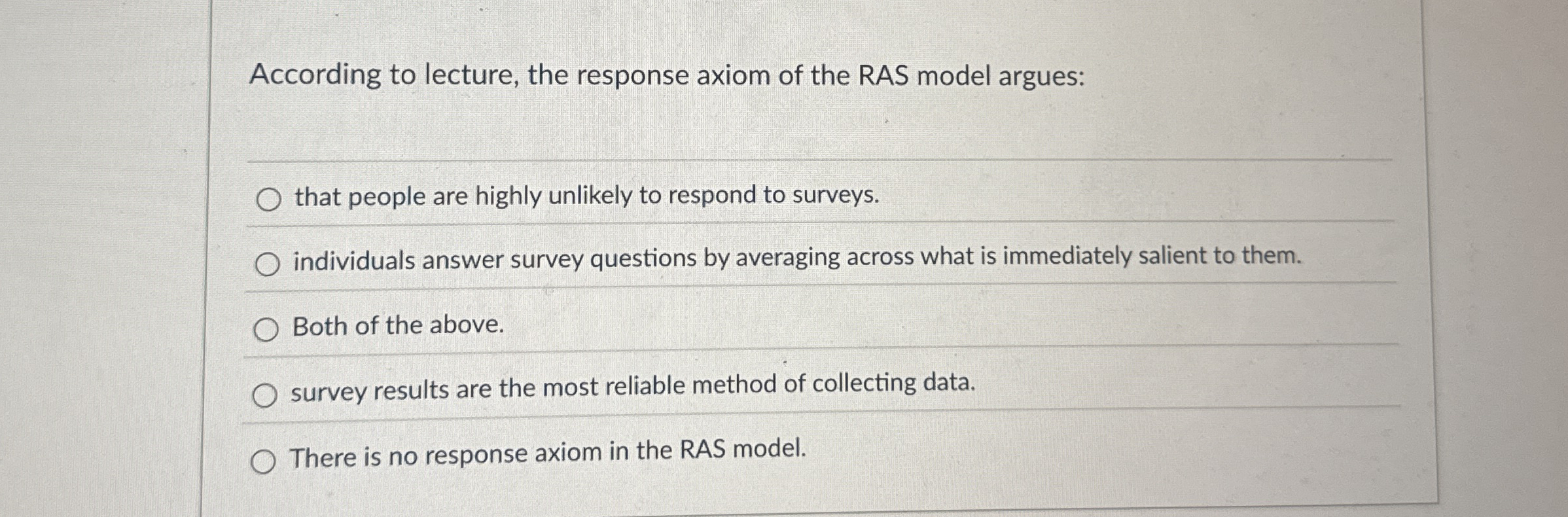 Solved According to lecture, the response axiom of the RAS | Chegg.com