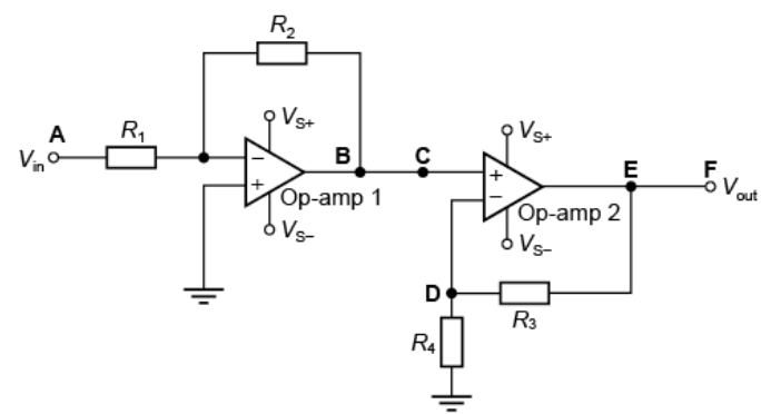 Solved R1 = 1 kΩ, R2 = 1 kΩ, R3 = 100 kΩ, R4 = 50 kΩ, Vin = | Chegg.com