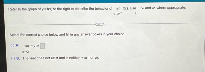 Solved Refer to the graph of y=f(x) to the right to describe | Chegg.com