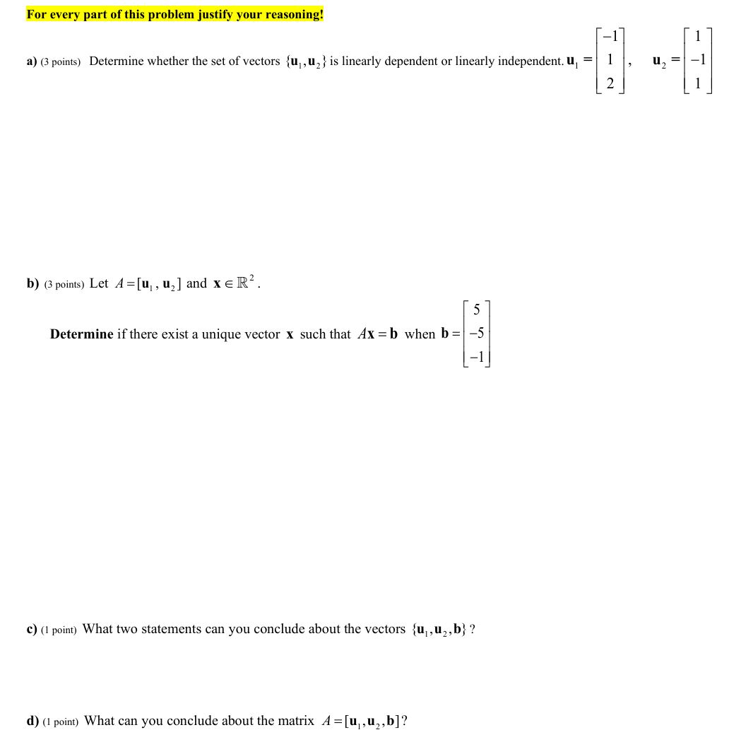 Solved For every part of ﻿this problem justify your | Chegg.com