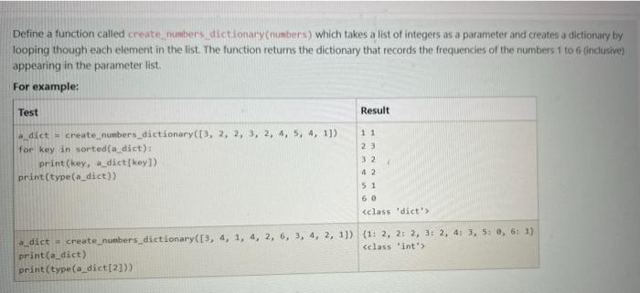 Solved Define a function named create_words_dictionary | Chegg.com