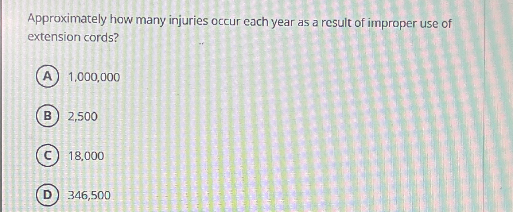 Solved Approximately how many injuries occur each year as a | Chegg.com