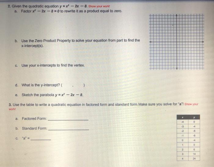 Solved 1 Given The Quadratic Equation Y X 6x 5 A Does Chegg Com