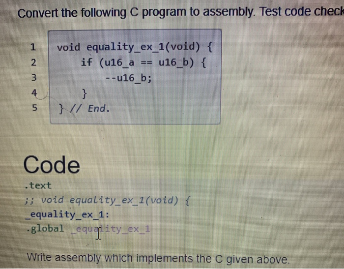 Solved Convert the following C program to assembly. Test | Chegg.com