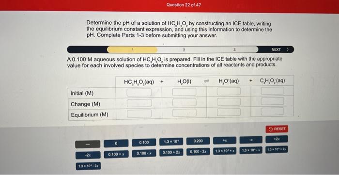 Solved Determine the pH of a solution of HC3H3O2 by | Chegg.com