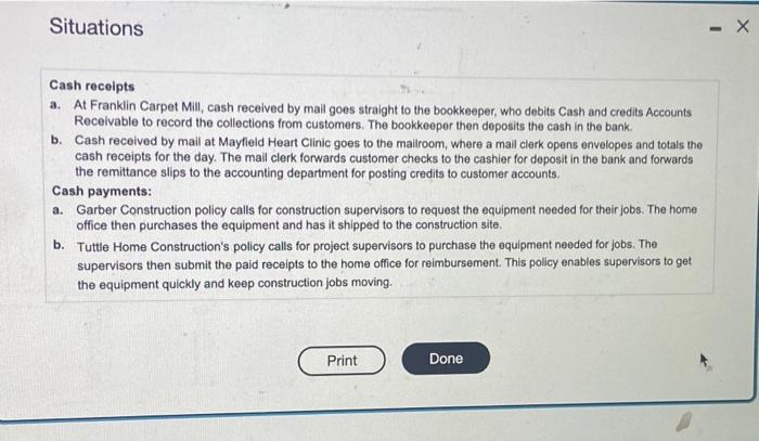 Solved The following situations describe two cash payment | Chegg.com