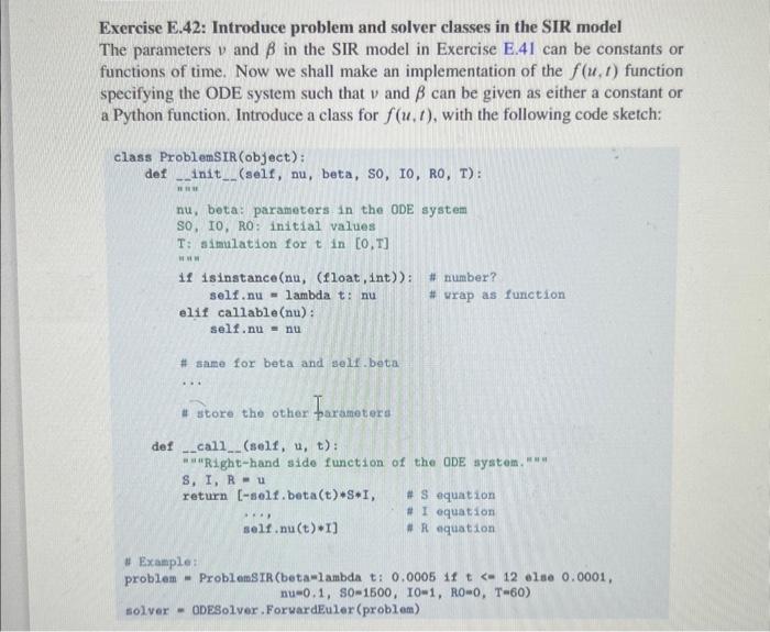 Solved Exercise E.42: Introduce problem and solver classes | Chegg.com