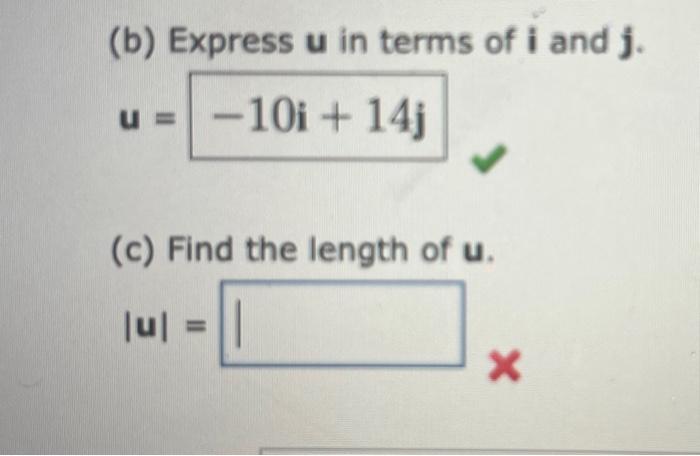 Solved Let u be the vector with initial point P(7,−9) and | Chegg.com