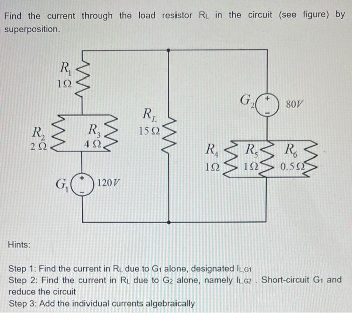 Solved Find the current through the load resistor RL in the | Chegg.com
