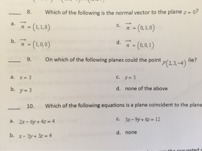 Solved 7 Which Of The Following Is Not A Plane A 7 1 Chegg Com