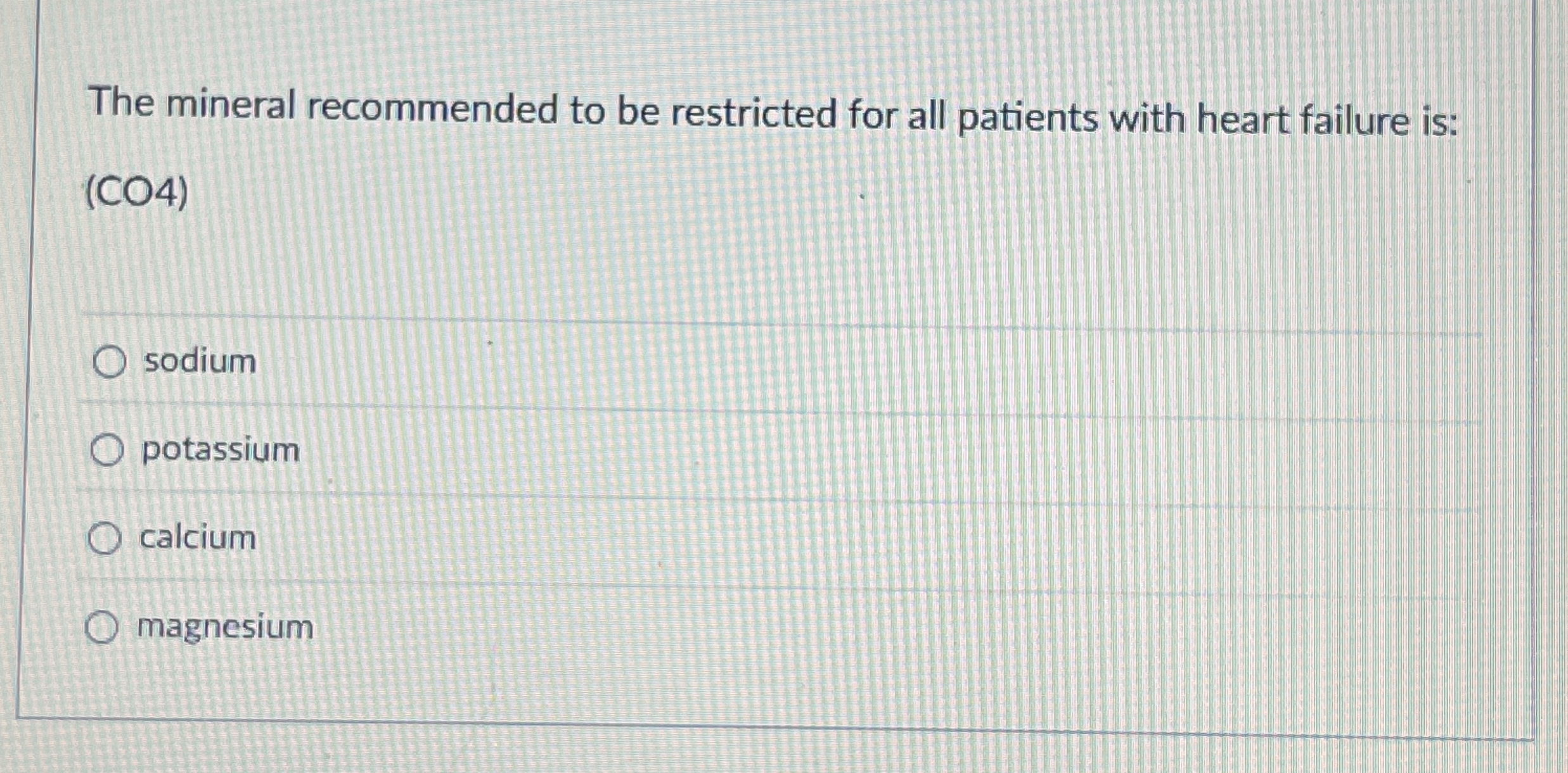 Solved The mineral to be restricted for all